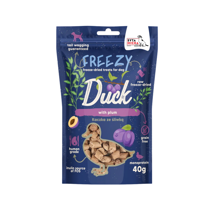 Syta Micha FREEZY Liofilizowane przysmaki dla psa Kaczka ze śliwką 40g