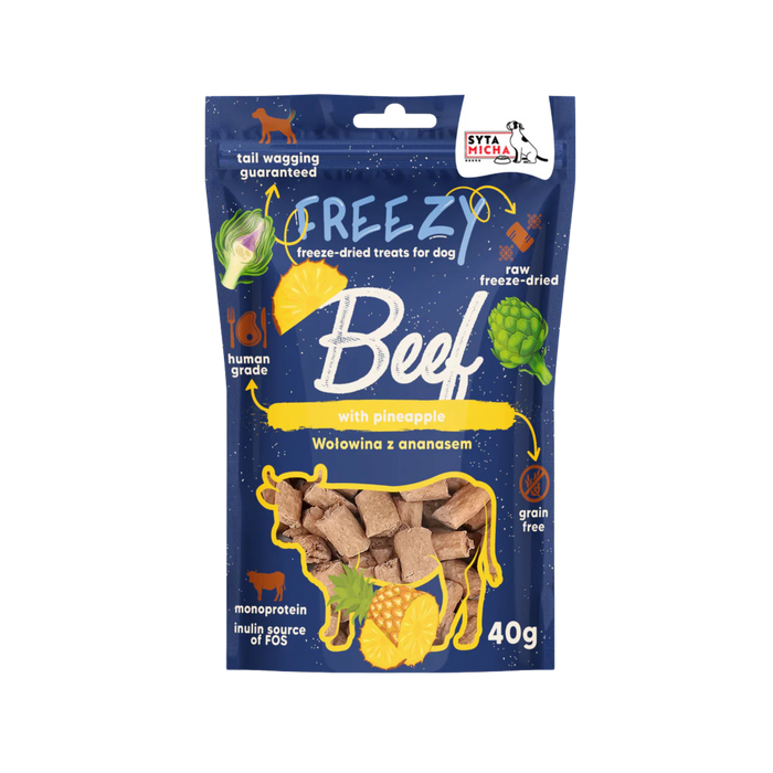 Syta Micha FREEZY Liofilizowane przysmaki dla psa Wołowina z ananasem 40g