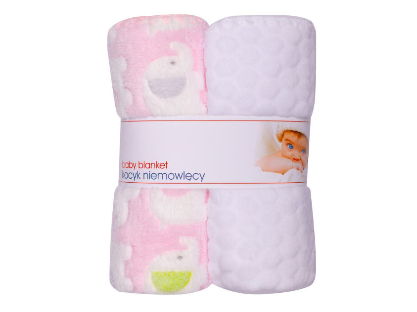 UVIE Blanket Coral 2-pack 80 x 90 cm pink and white