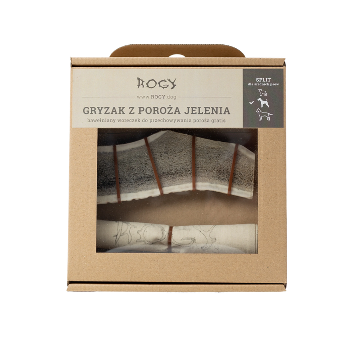 Rogy gryzak z poroża jelenia dla średnich psów 150g
